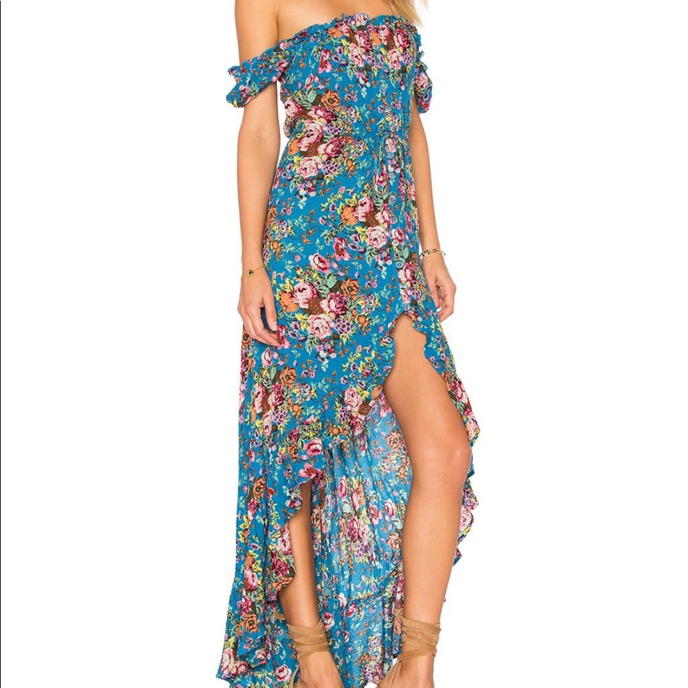 Auguste Willow Day Dress Long Beach Floral Blue 8